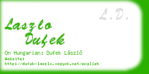 laszlo dufek business card